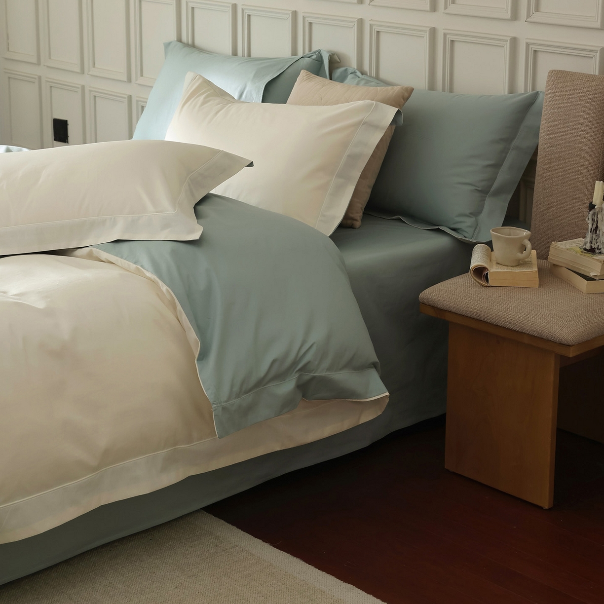 91家纺网 家纺一手货源 找家纺 （总）万盛家纺 2026新款全棉宽边埋绳四件套（拍图一）