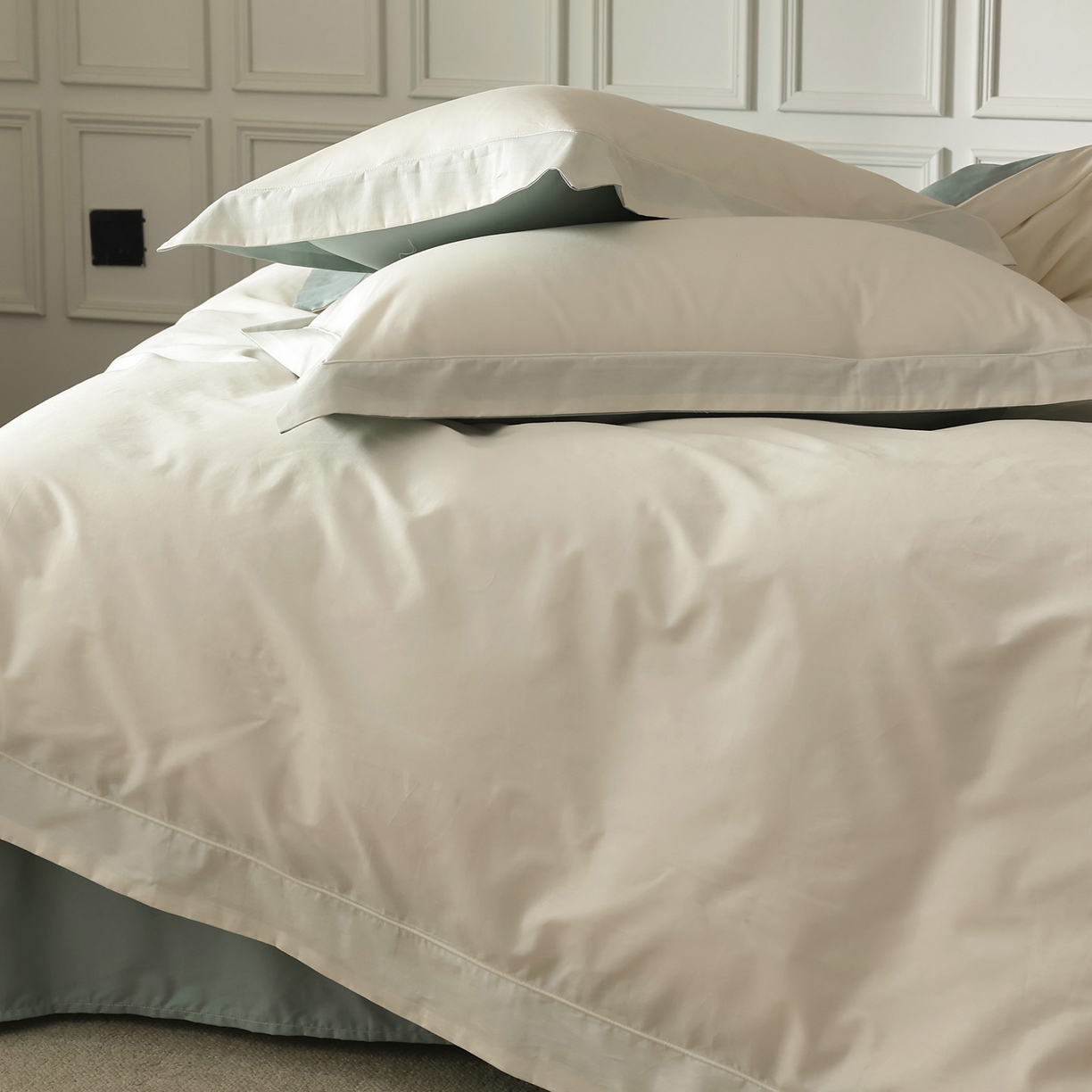 91家纺网 家纺一手货源 找家纺 （总）万盛家纺 2026新款全棉宽边埋绳四件套（拍图一）