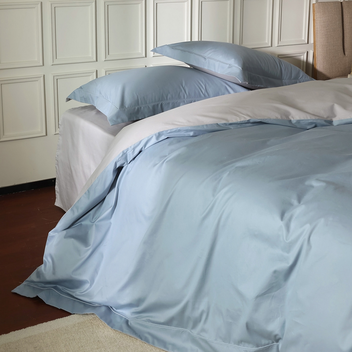 91家纺网 家纺一手货源 找家纺 （总）万盛家纺 2026新款全棉宽边埋绳四件套（拍图一）