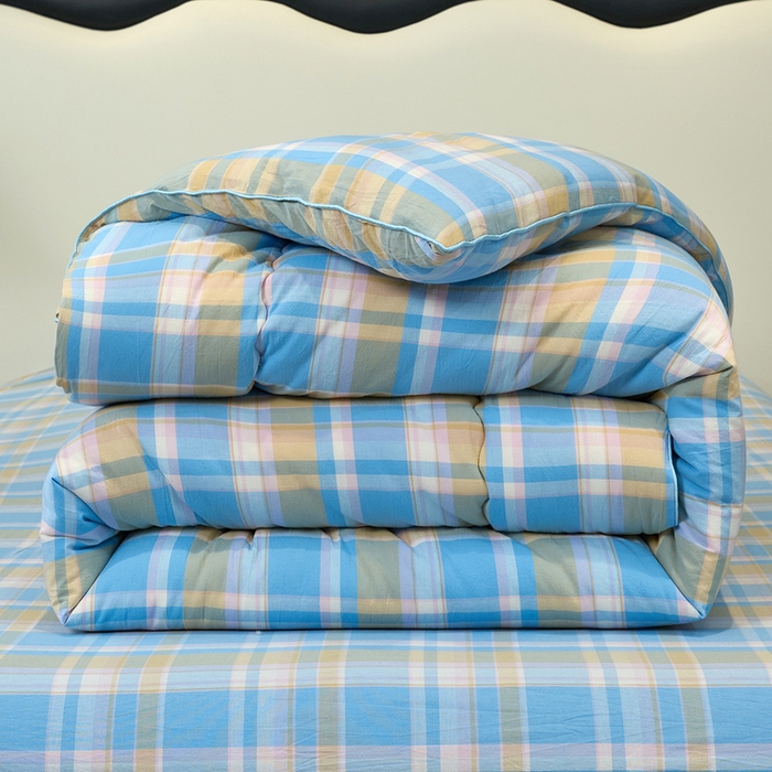 91家纺网 家纺一手货源 找家纺 （总）三沁家居 2025新款全棉色织水洗棉大豆被冬被被子被芯