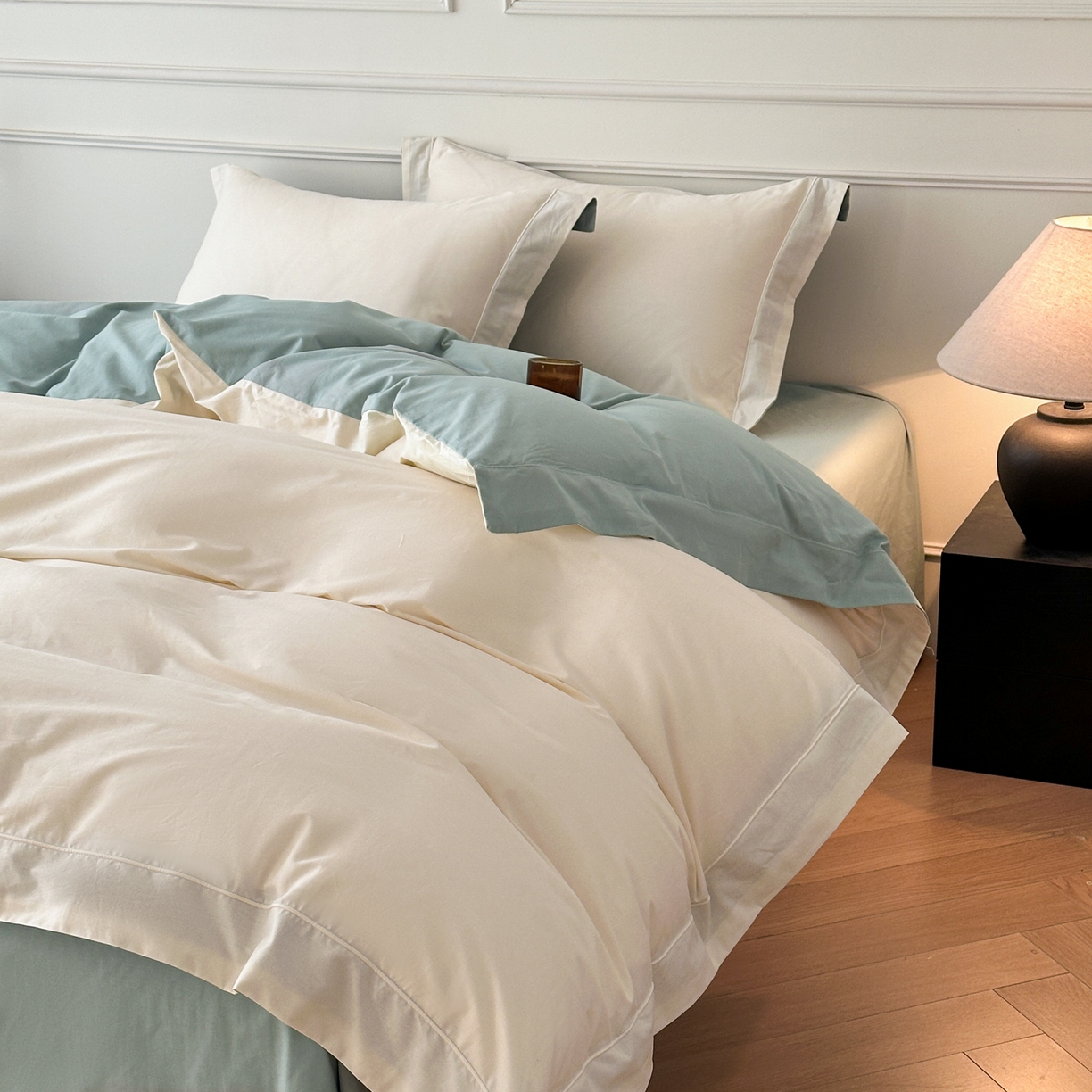 91家纺网 家纺一手货源 找家纺 （总）万盛家纺 2026新款全棉宽边埋绳四件套（拍图二）