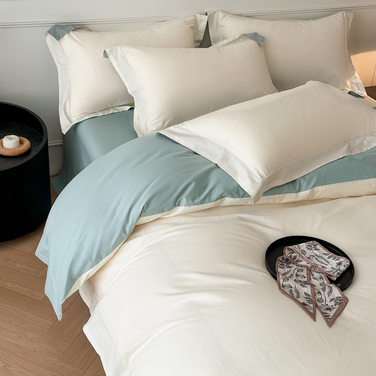 91家纺网 家纺一手货源 找家纺 （总）万盛家纺 2026新款全棉宽边埋绳四件套（拍图二）