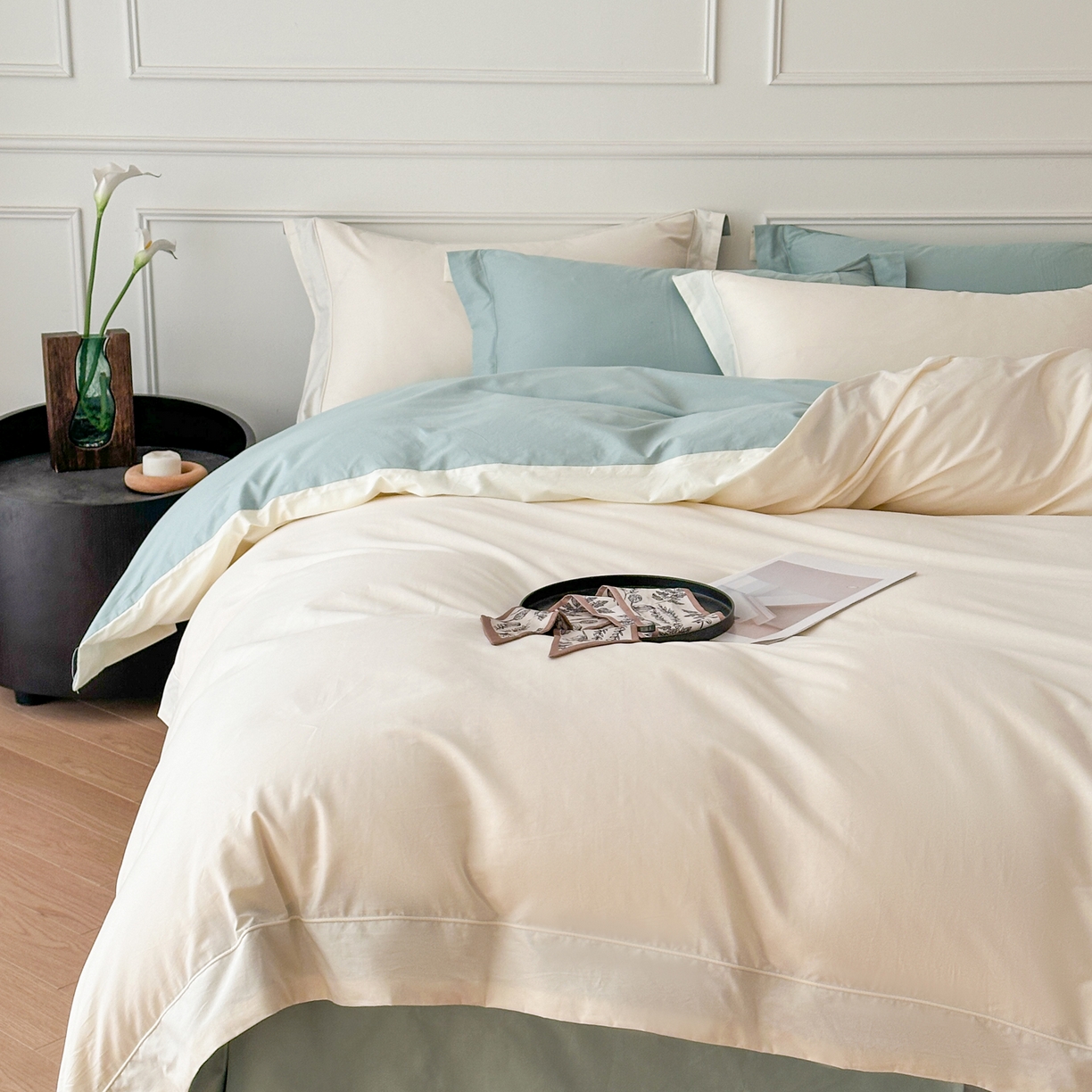 91家纺网 家纺一手货源 找家纺 （总）万盛家纺 2026新款全棉宽边埋绳四件套（拍图二）