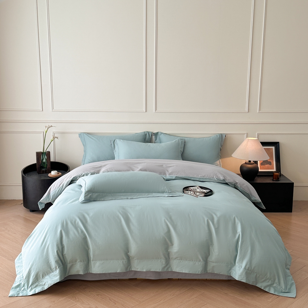 91家纺网 家纺一手货源 找家纺 （总）万盛家纺 2026新款全棉宽边埋绳四件套（拍图二）