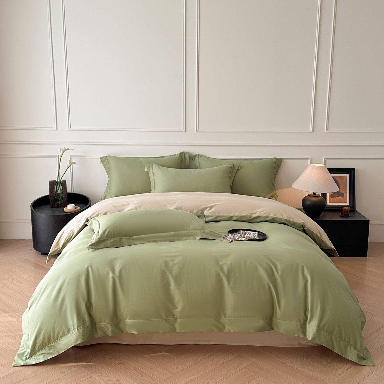 91家纺网 家纺一手货源 找家纺 （总）万盛家纺 2026新款全棉宽边埋绳四件套（拍图二）