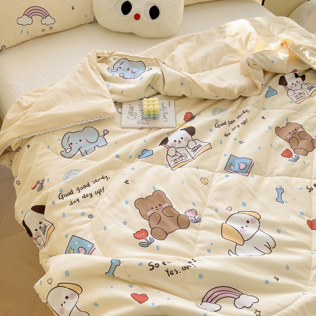 91家纺网 家纺一手货源 找家纺 （总）恒畅 2026新款水洗小花边印花亲肤夏被夏凉被