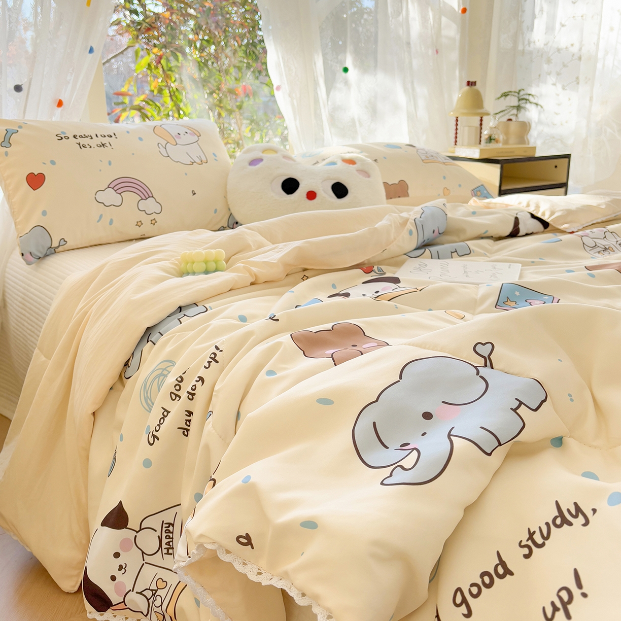 91家纺网 家纺一手货源 找家纺 （总）恒畅 2026新款水洗小花边印花亲肤夏被夏凉被