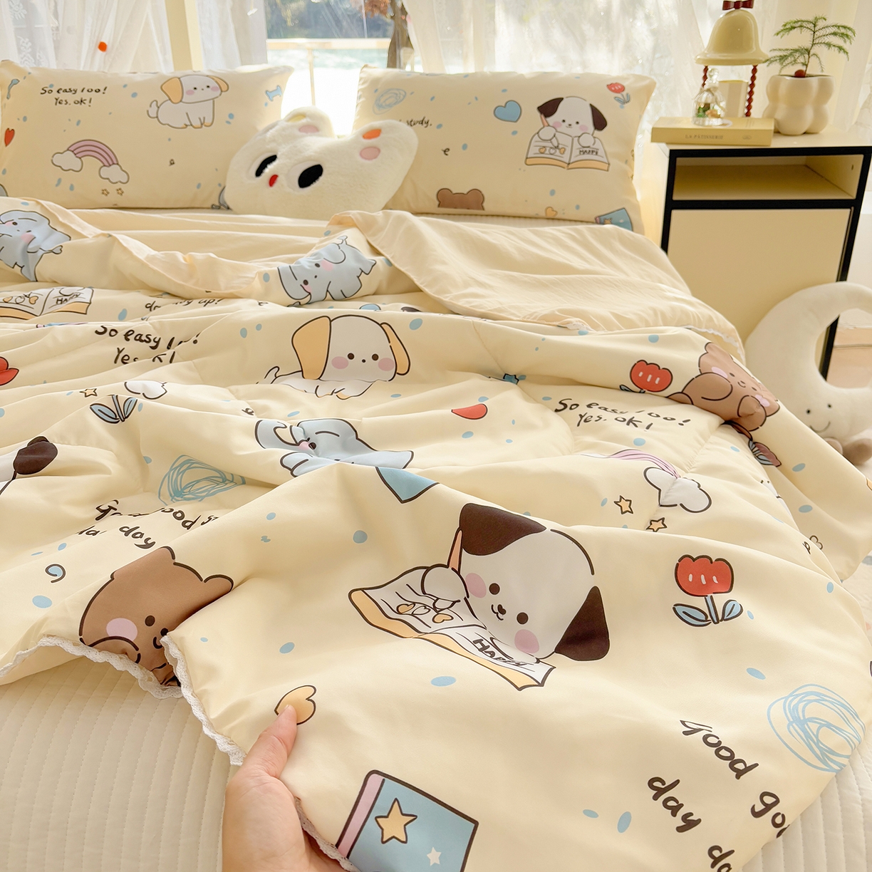 91家纺网 家纺一手货源 找家纺 （总）恒畅 2026新款水洗小花边印花亲肤夏被夏凉被