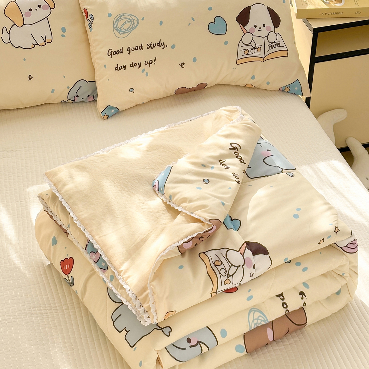 91家纺网 家纺一手货源 找家纺 （总）恒畅 2026新款水洗小花边印花亲肤夏被夏凉被