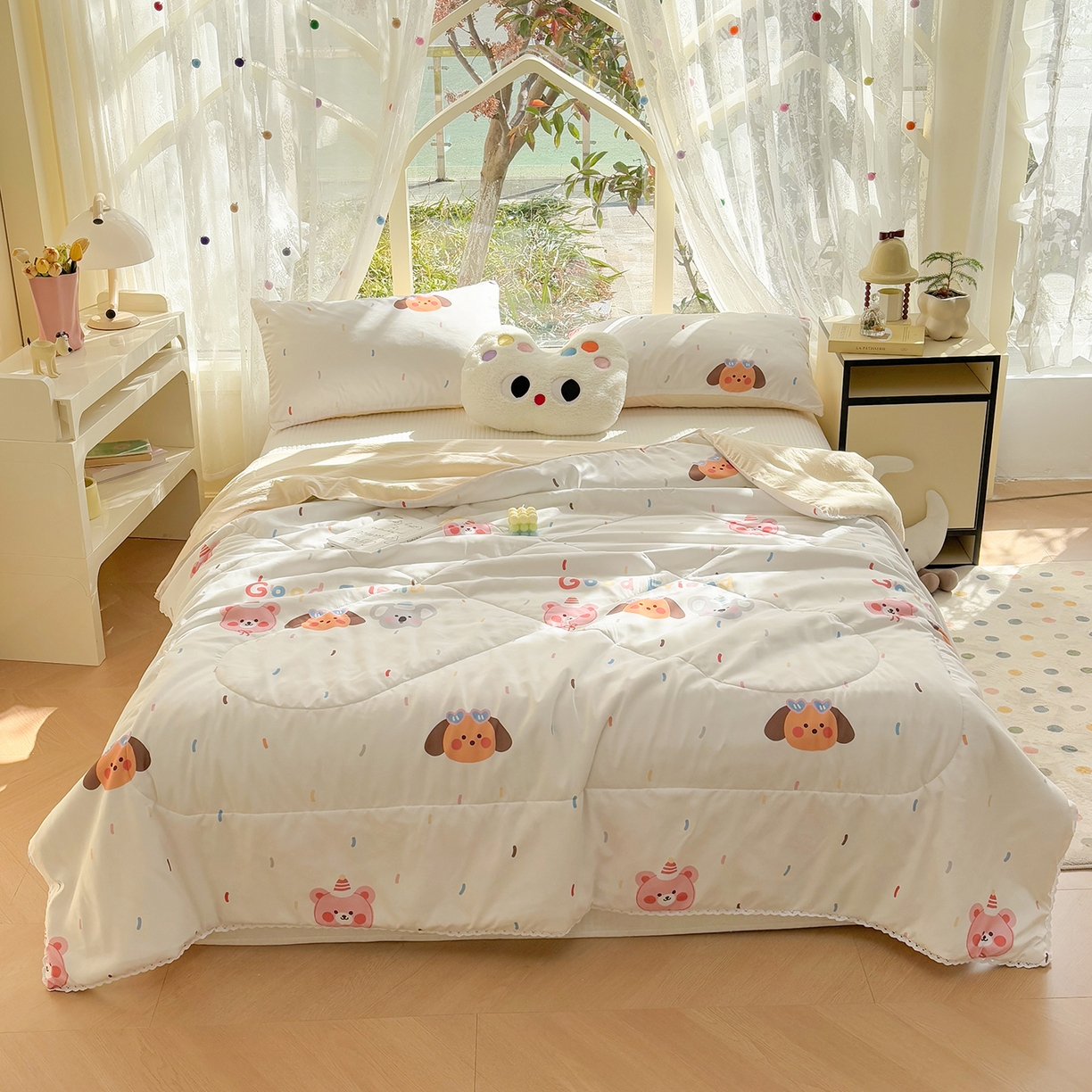 91家纺网 家纺一手货源 找家纺 （总）恒畅 2026新款水洗小花边印花亲肤夏被夏凉被