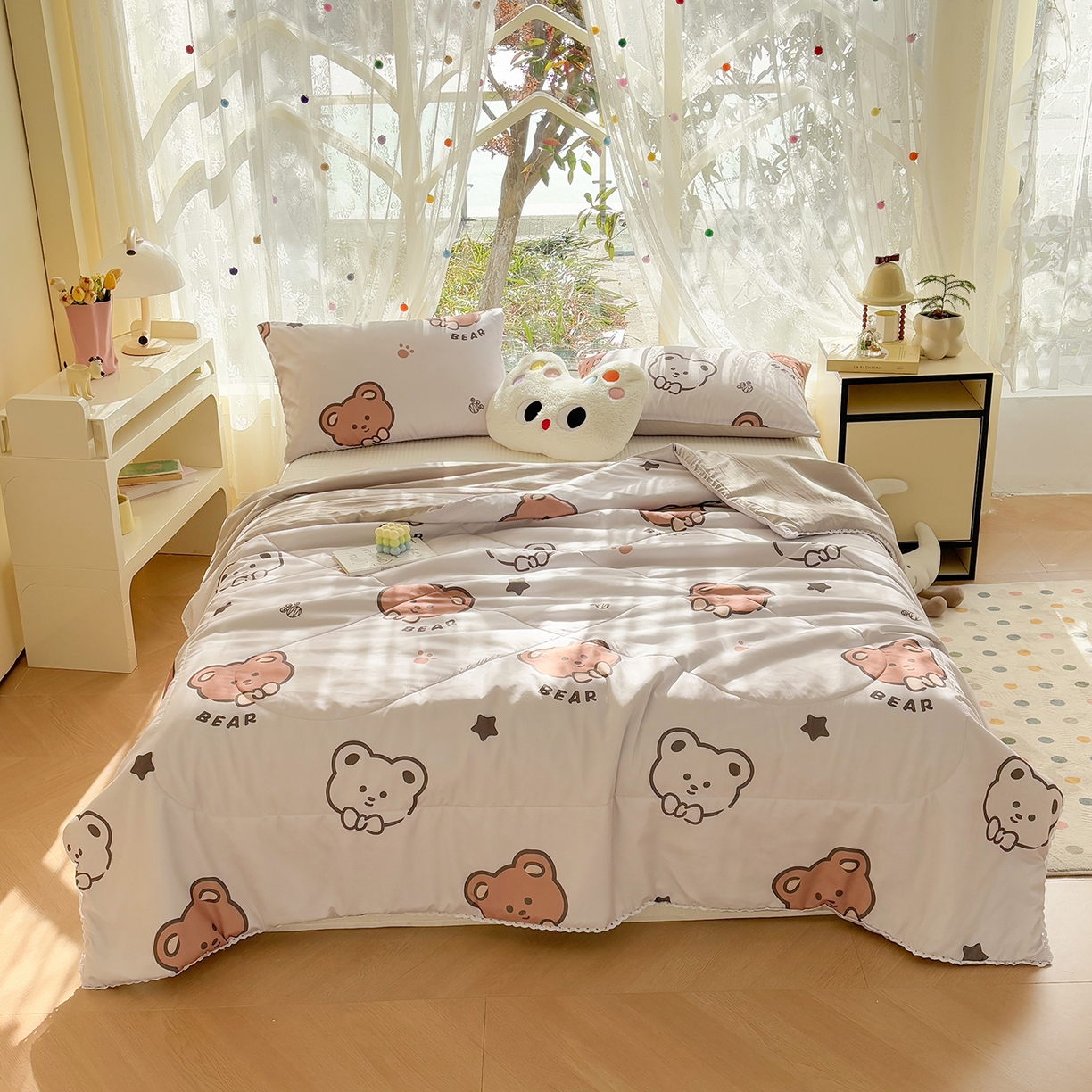 91家纺网 家纺一手货源 找家纺 （总）恒畅 2026新款水洗小花边印花亲肤夏被夏凉被