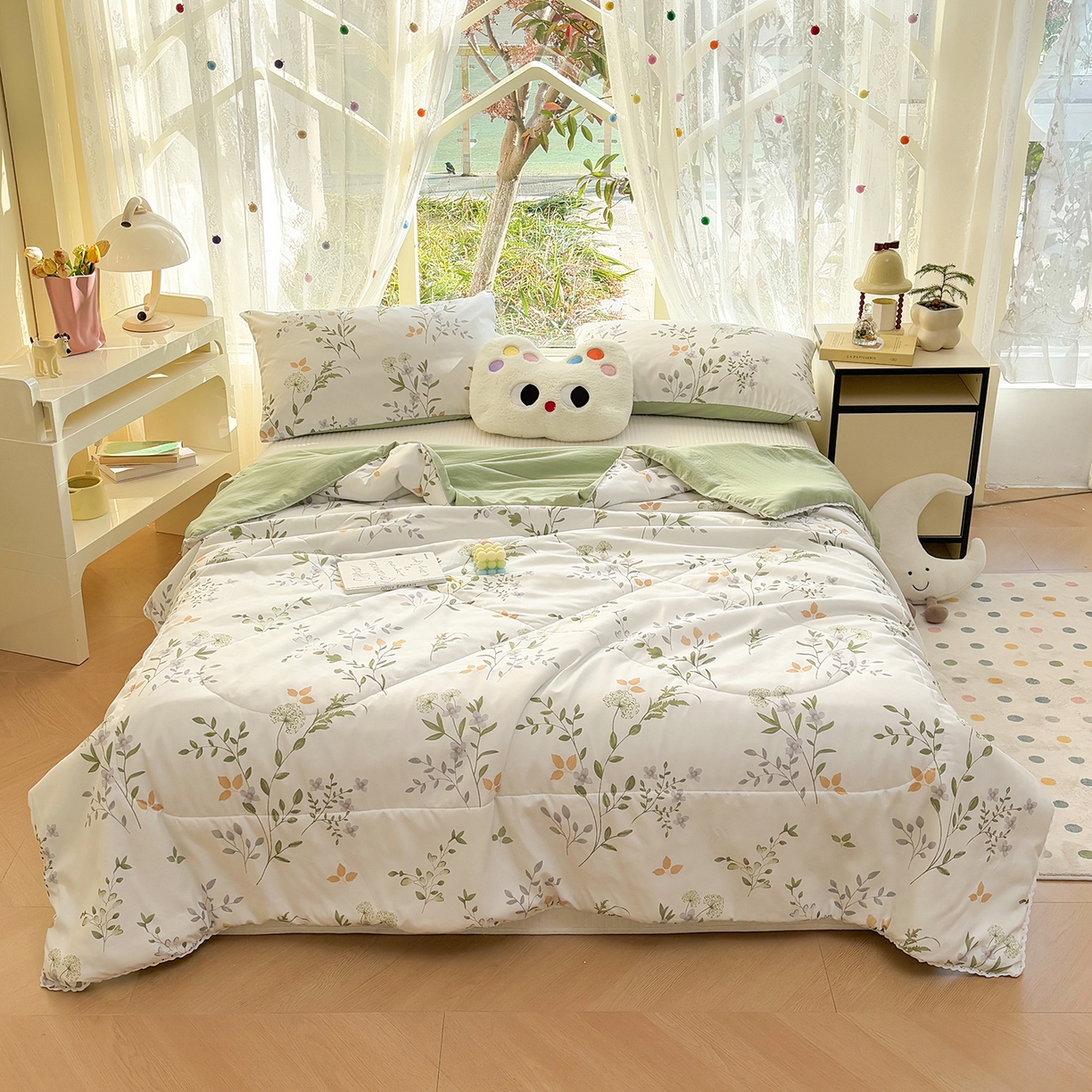 91家纺网 家纺一手货源 找家纺 （总）恒畅 2026新款水洗小花边印花亲肤夏被夏凉被