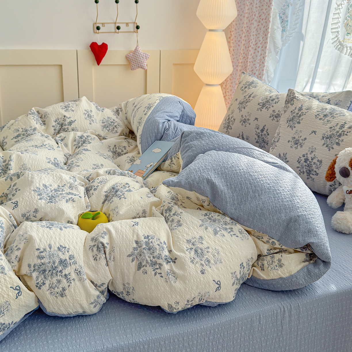 91家纺网 家纺一手货源 找家纺 铺尚美家纺 2026春夏新品高克重A类泡芙纱泡泡皱皱纱四件套 西雅图