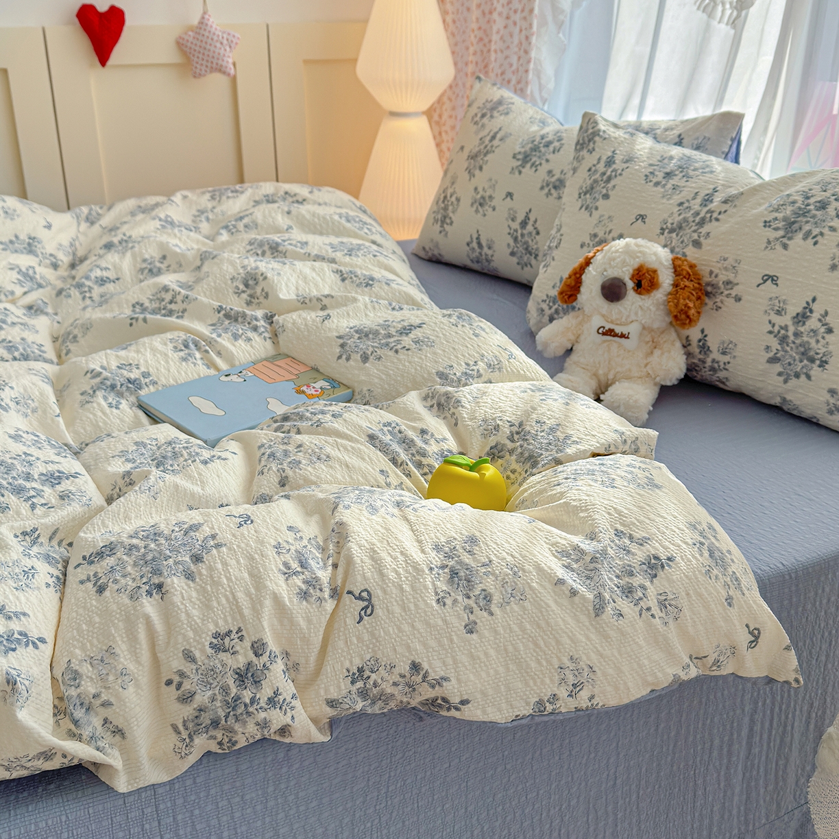 91家纺网 家纺一手货源 找家纺 铺尚美家纺 2026春夏新品高克重A类泡芙纱泡泡皱皱纱四件套 西雅图