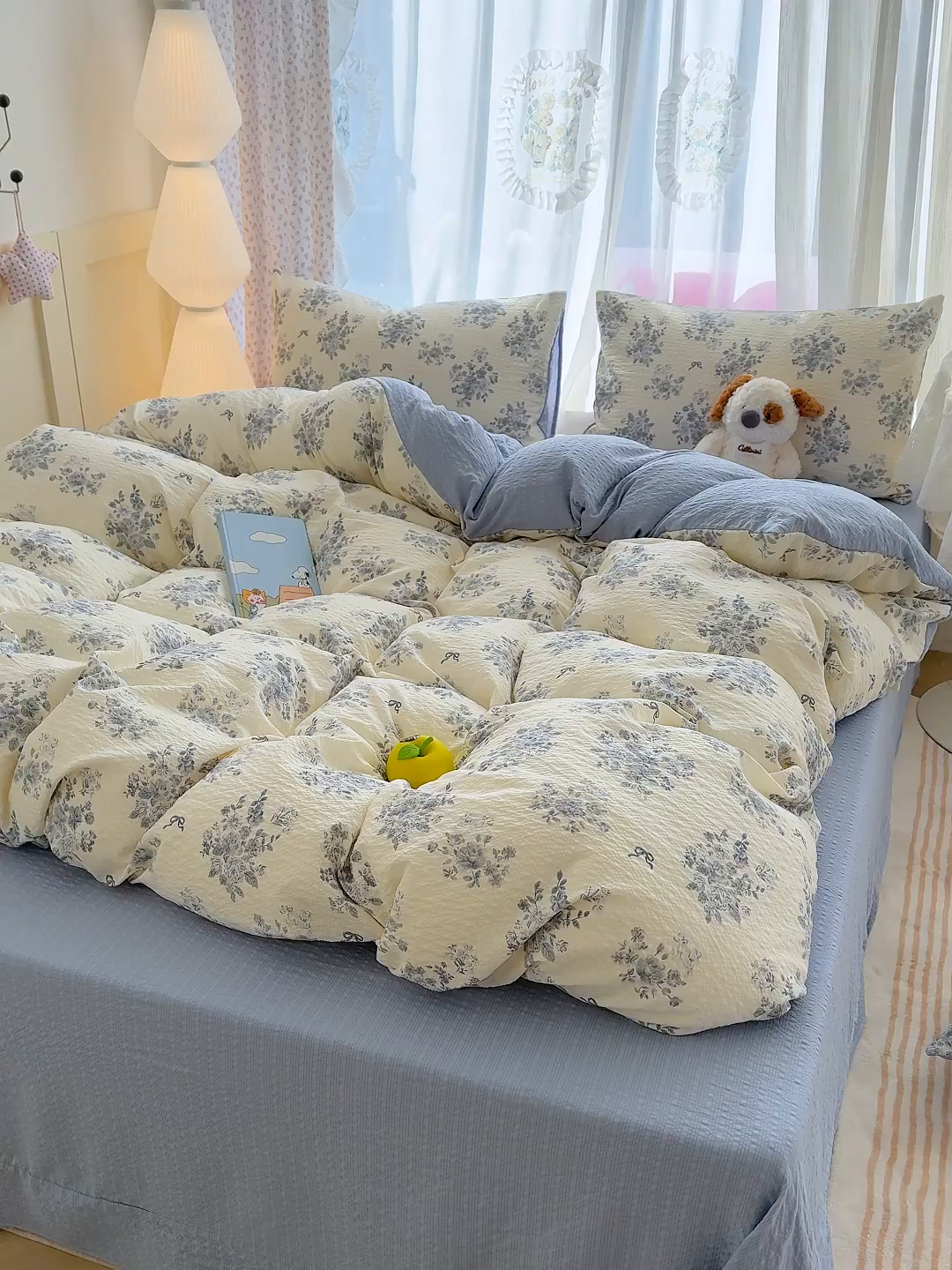 91家纺网 家纺一手货源 找家纺 铺尚美家纺 2026春夏新品高克重A类泡芙纱泡泡皱皱纱四件套 西雅图