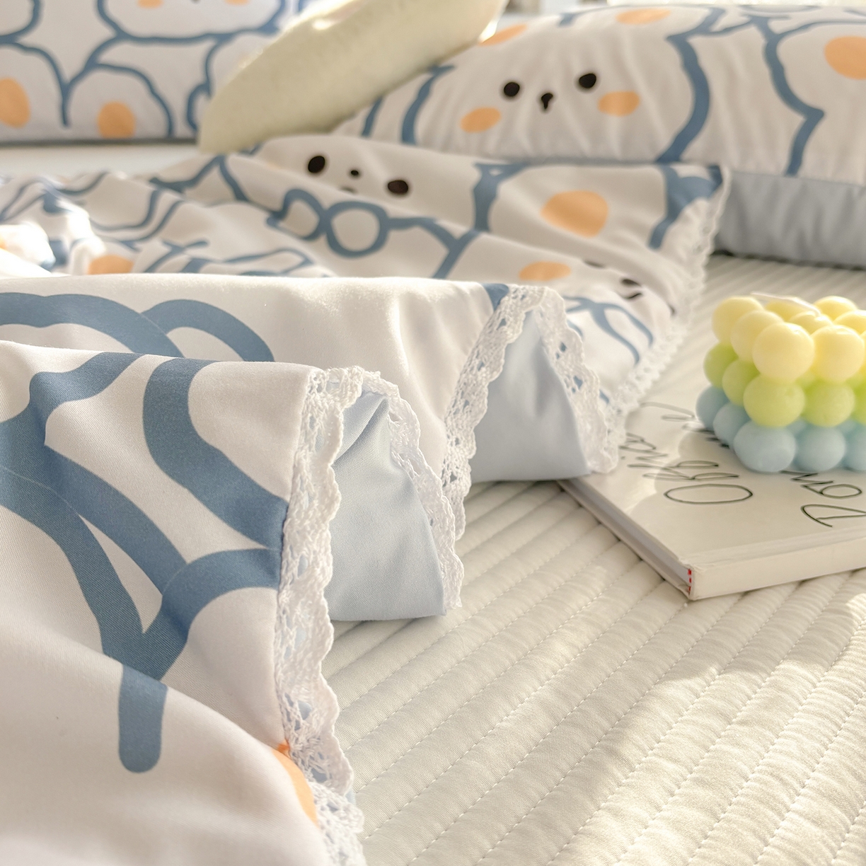 91家纺网 家纺一手货源 找家纺 恒畅 2026新款水洗小花边印花亲肤夏被夏凉被 花花兔