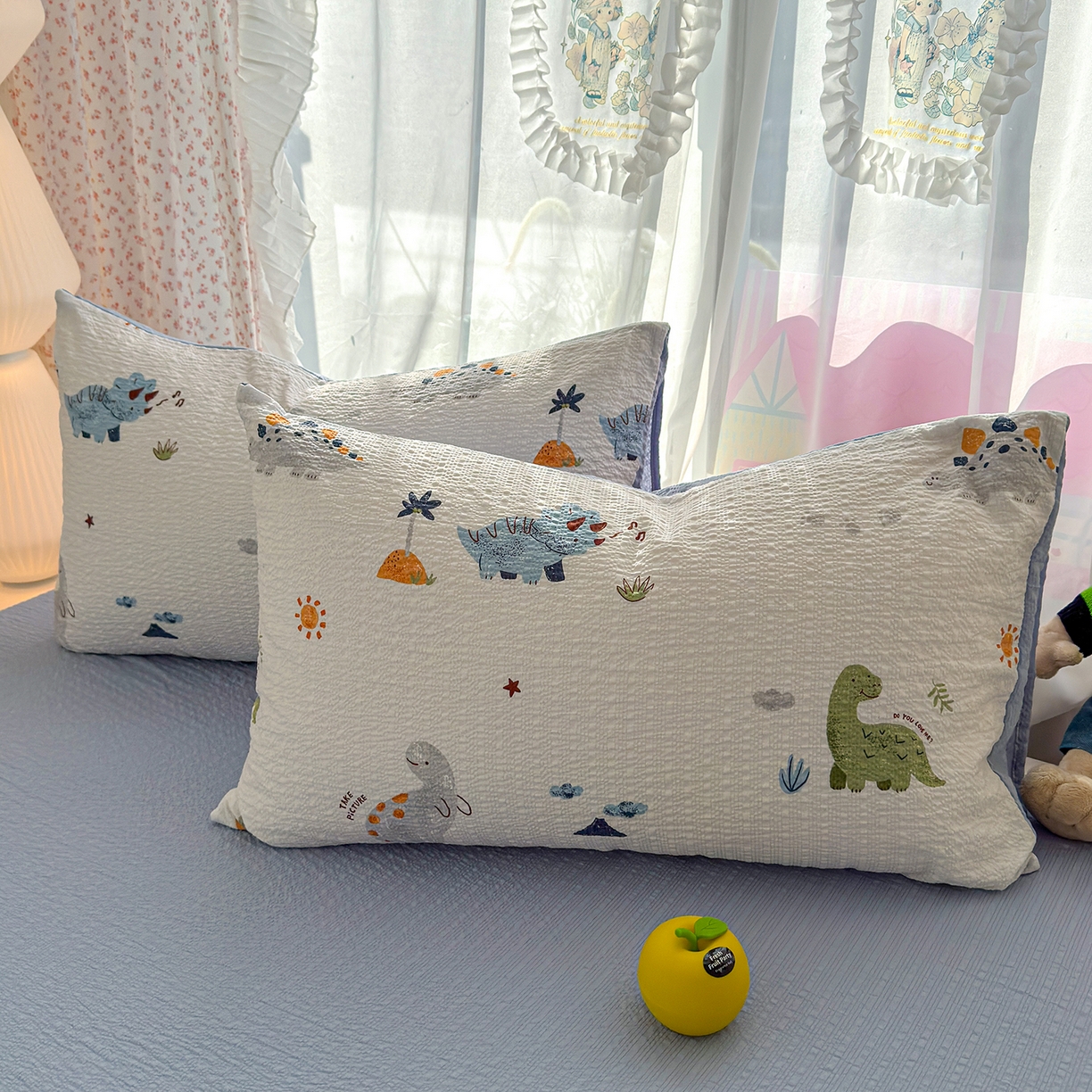 91家纺网 家纺一手货源 找家纺 铺尚美家纺 2026春夏新品高克重A类泡芙纱泡泡皱皱纱四件套 侏罗纪