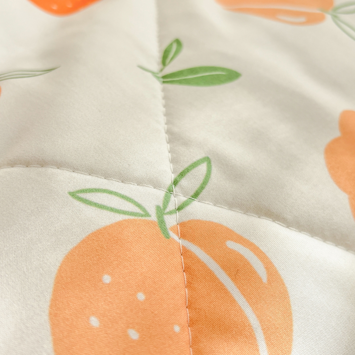 91家纺网 家纺一手货源 找家纺 恒畅 2026新款水洗小花边印花亲肤夏被夏凉被 桃气橙橙