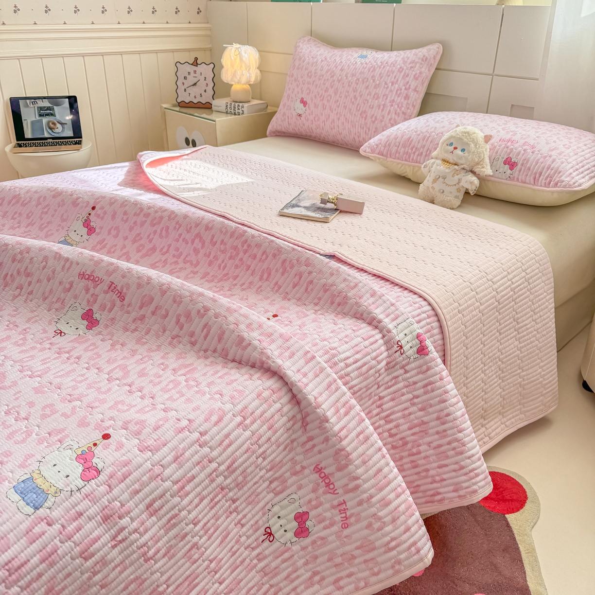 91家纺网 家纺一手货源 找家纺 （总）康纳利 2026新款全棉床盖学生夹棉薄款床盖床垫三件套四季通用