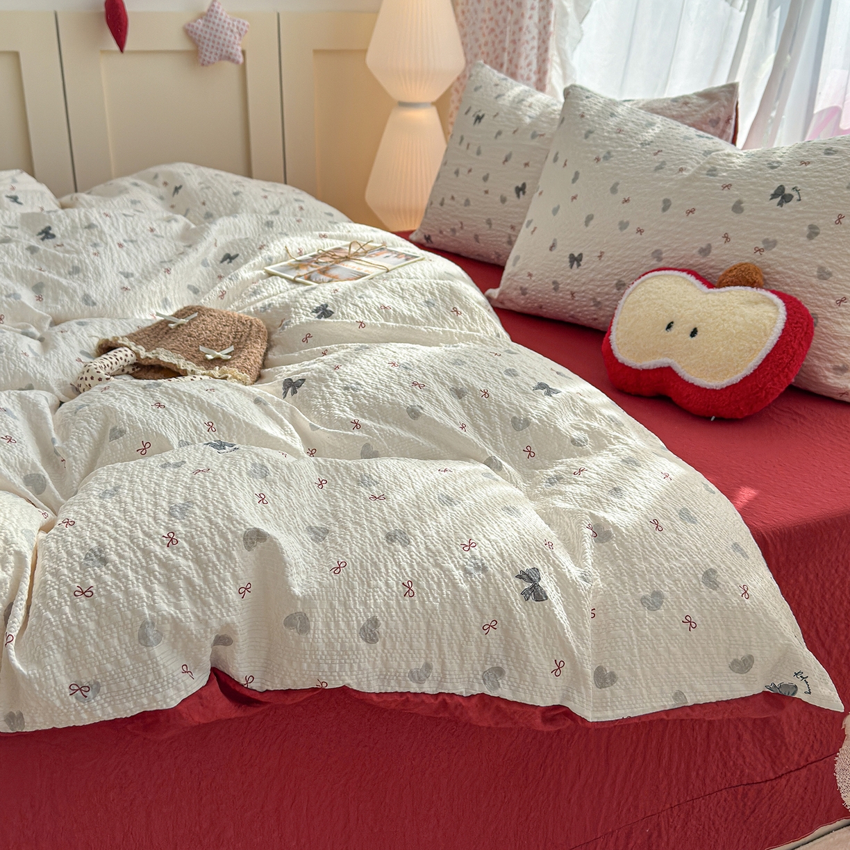 91家纺网 家纺一手货源 找家纺 铺尚美家纺 2026春夏新品高克重A类泡芙纱泡泡皱皱纱四件套 复古结美