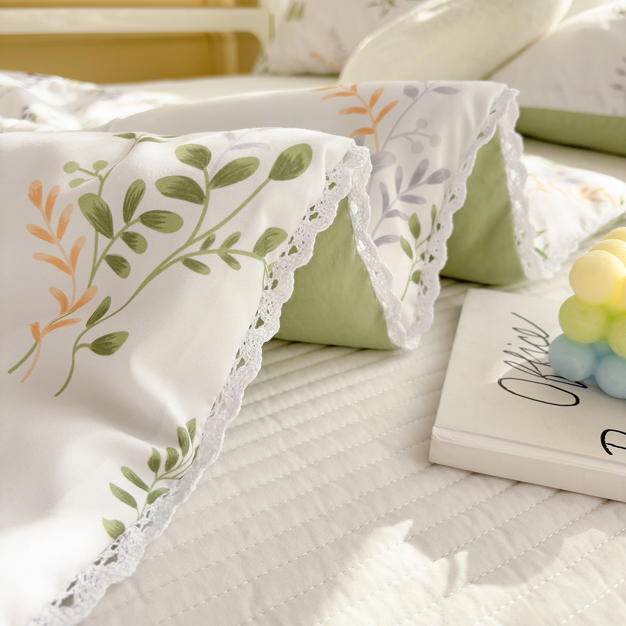 91家纺网 家纺一手货源 找家纺 恒畅 2026新款水洗小花边印花亲肤夏被夏凉被 竹子熊猫