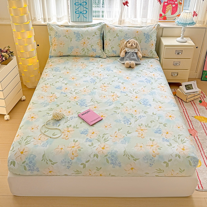 91家纺网 家纺一手货源 找家纺 卡普家居 2026新款全棉印花A版床笠 风的颜色