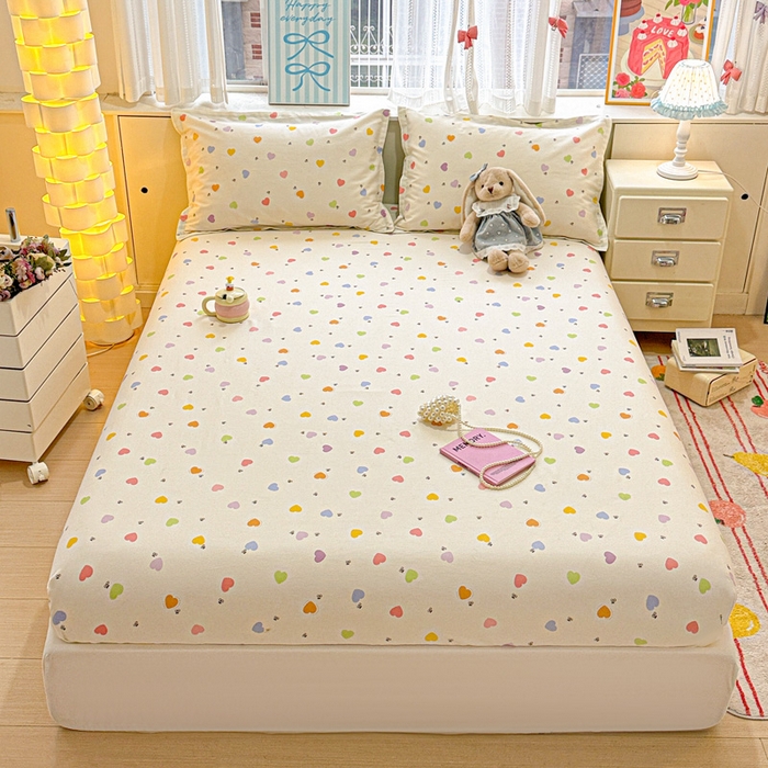 91家纺网 家纺一手货源 找家纺 卡普家居 2026新款全棉印花A版床笠 萌萌心语