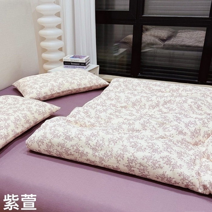 91家纺网 家纺一手货源 找家纺 （总）8+8 2025新款全棉A类母婴级抗菌有氧全棉双层纱亲肤全棉小清新印花三件套四件套