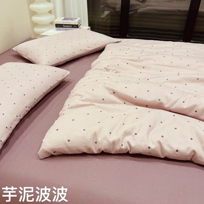 91家纺网 家纺一手货源 找家纺 （总）8+8 2025新款全棉A类母婴级抗菌有氧全棉双层纱亲肤全棉小清新印花三件套四件套