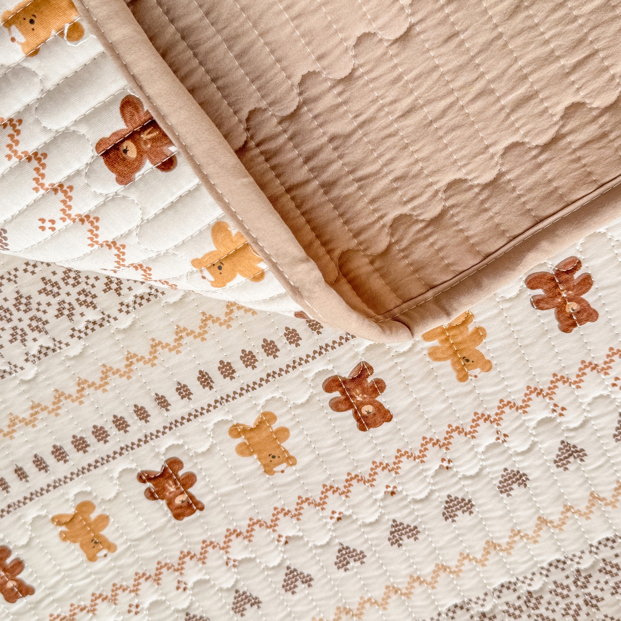 91家纺网 家纺一手货源 找家纺 康纳利 2026新款全棉床盖学生夹棉薄款床盖床垫三件套四季通用 费尔岛