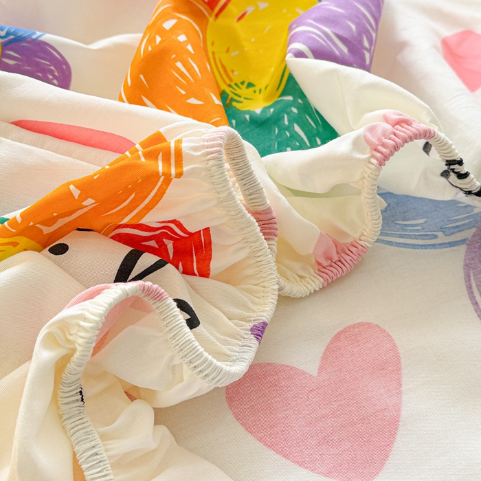 91家纺网 家纺一手货源 找家纺 卡普家居 2026新款全棉印花A版床笠 缤纷花语