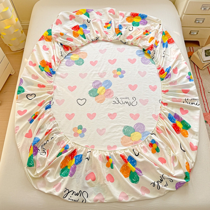 91家纺网 家纺一手货源 找家纺 卡普家居 2026新款全棉印花A版床笠 缤纷花语