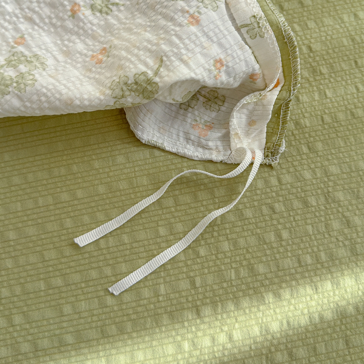 91家纺网 家纺一手货源 找家纺 铺尚美家纺 2026春夏新品高克重A类泡芙纱泡泡皱皱纱四件套 星星仔