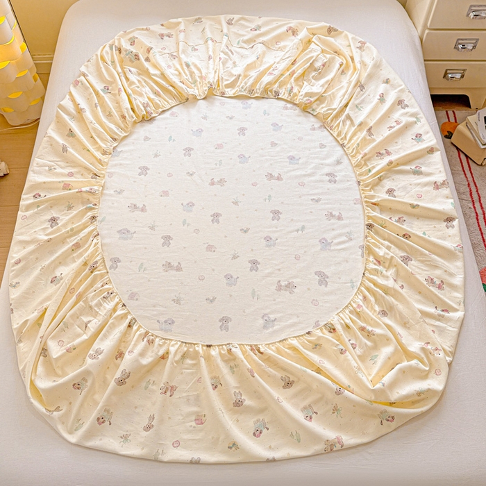 91家纺网 家纺一手货源 找家纺 卡普家居 2026新款全棉印花A版床笠 彩绘汪汪