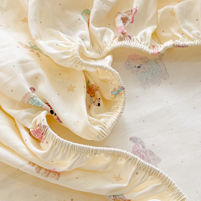 91家纺网 家纺一手货源 找家纺 卡普家居 2026新款全棉印花A版床笠 彩绘汪汪