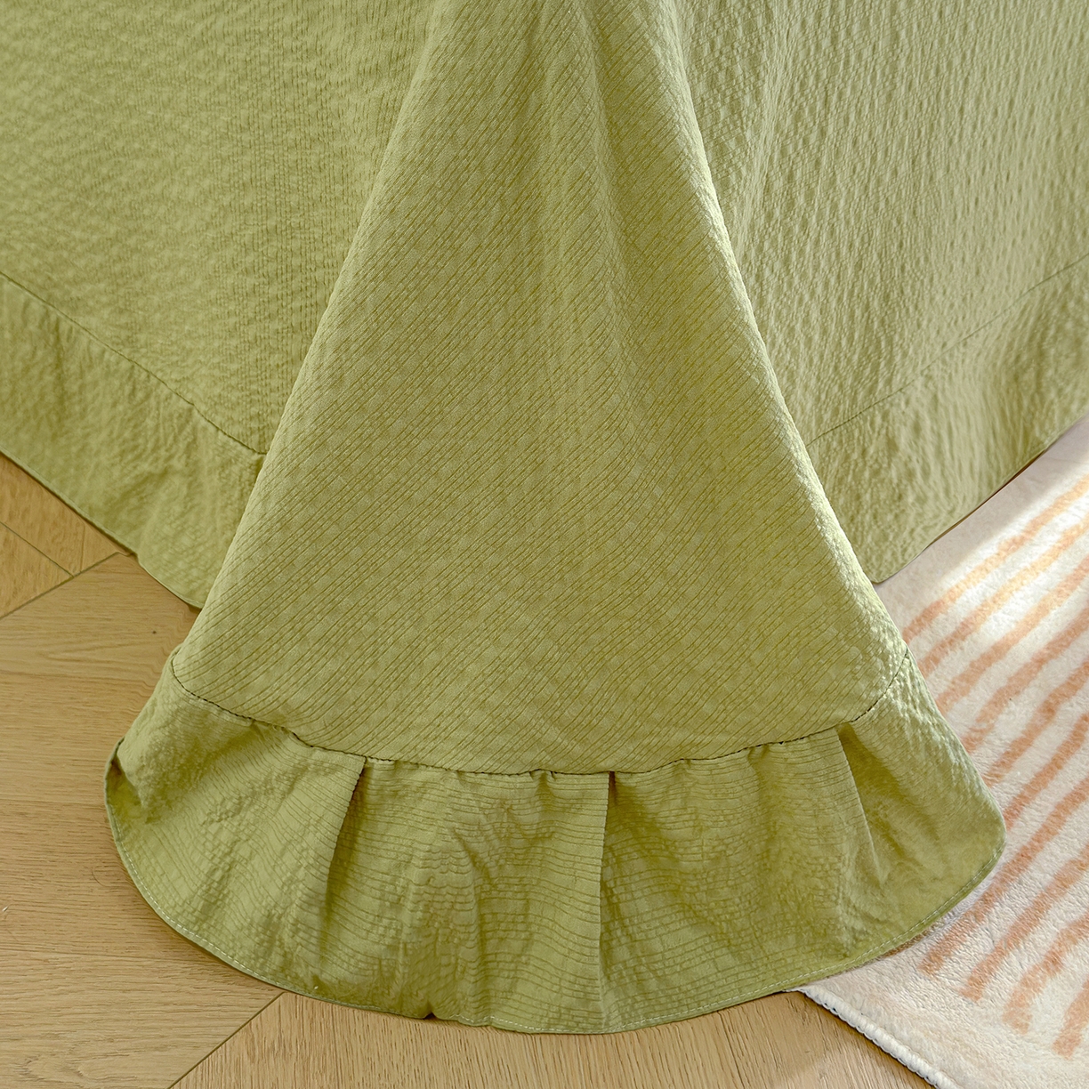 91家纺网 家纺一手货源 找家纺 铺尚美家纺 2026春夏新品高克重A类泡芙纱泡泡皱皱纱四件套 星星仔