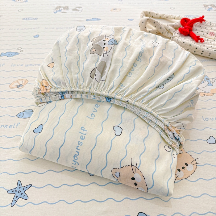 91家纺网 家纺一手货源 找家纺 卡普家居 2026新款全棉印花A版床笠 猫咪宝贝