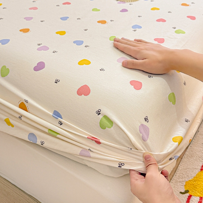 91家纺网 家纺一手货源 找家纺 卡普家居 2026新款全棉印花A版床笠 萌萌心语