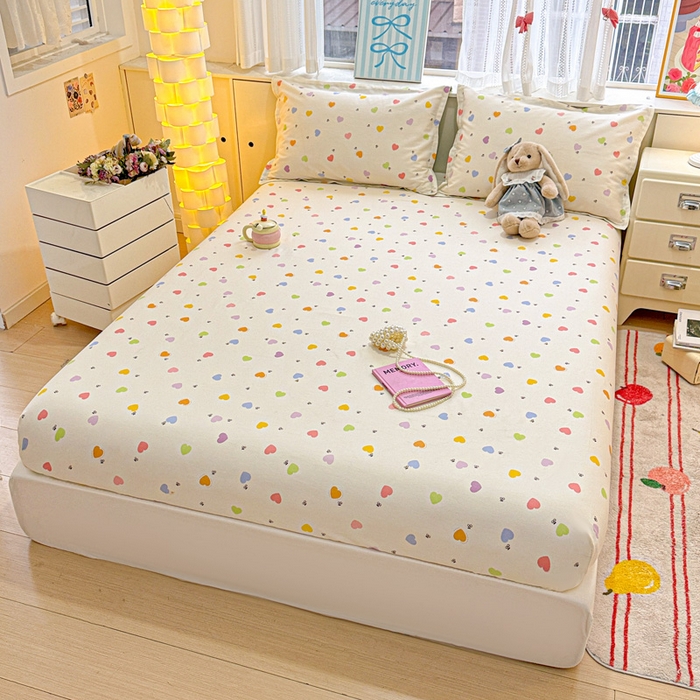 91家纺网 家纺一手货源 找家纺 卡普家居 2026新款全棉印花A版床笠 萌萌心语