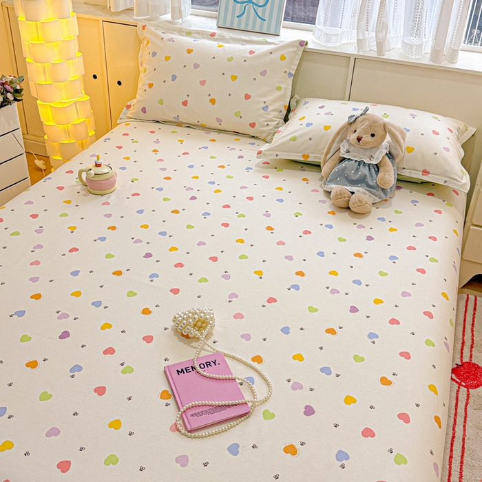 91家纺网 家纺一手货源 找家纺 卡普家居 2026新款全棉印花A版床笠 萌萌心语