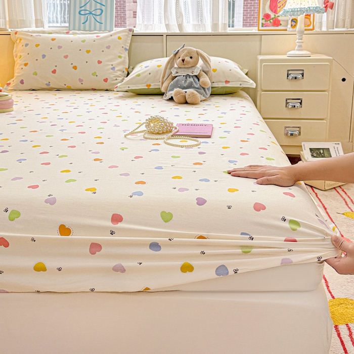 91家纺网 家纺一手货源 找家纺 卡普家居 2026新款全棉印花A版床笠 萌萌心语