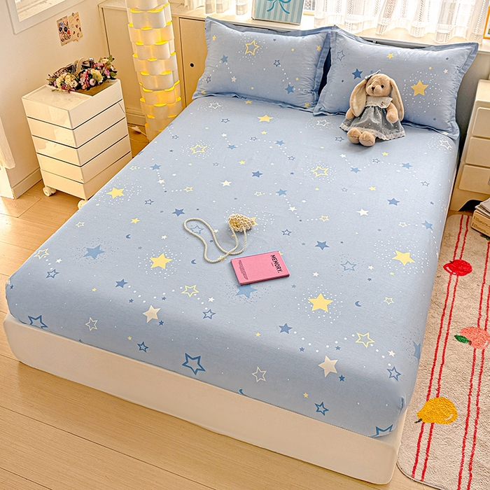 91家纺网 家纺一手货源 找家纺 卡普家居 2026新款全棉印花A版床笠 五星集