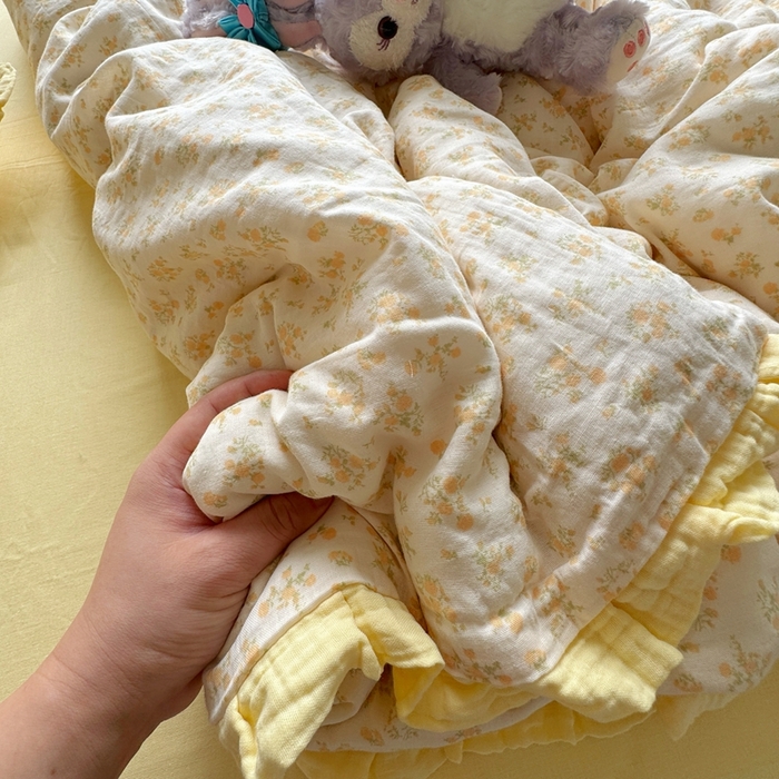 91家纺网 家纺一手货源 找家纺 （总）8+8 （花型持续更新中）2025新款全棉双层纱镂空花边/皱皱花边四件套