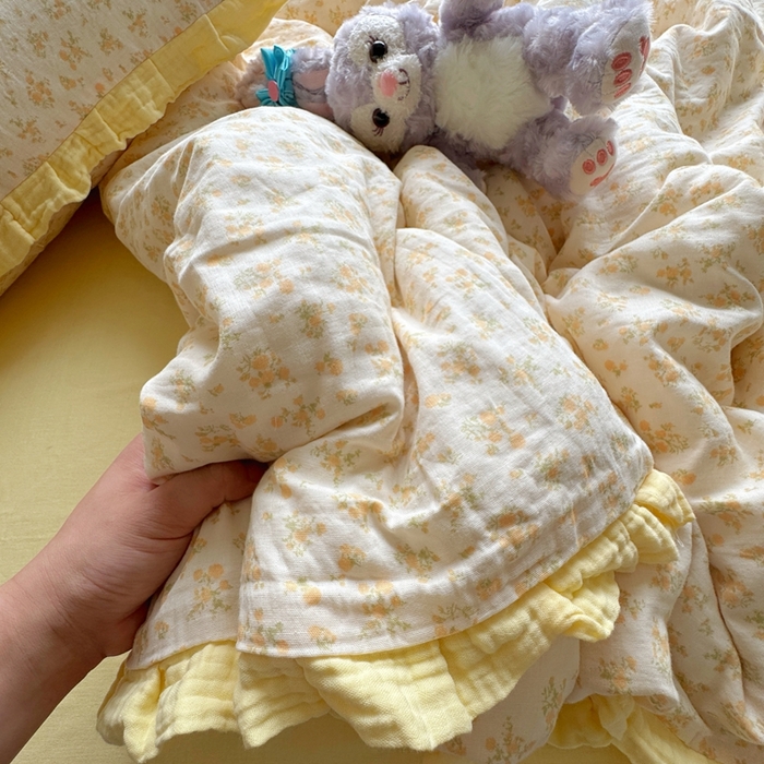 91家纺网 家纺一手货源 找家纺 （总）8+8 （花型持续更新中）2025新款全棉双层纱镂空花边/皱皱花边四件套