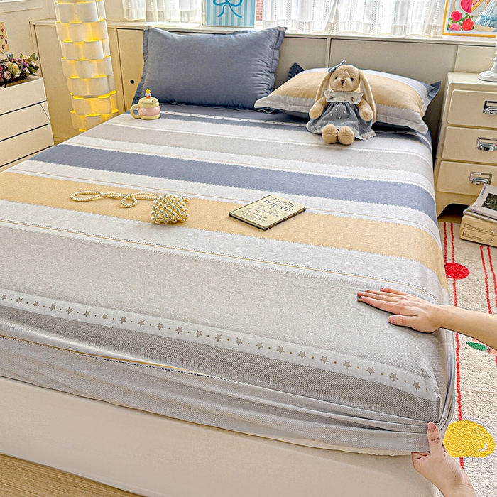 91家纺网 家纺一手货源 找家纺 卡普家居 2026新款全棉印花A版床笠 星辰大海