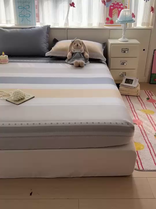 91家纺网 家纺一手货源 找家纺 卡普家居 2026新款全棉印花A版床笠 星辰大海