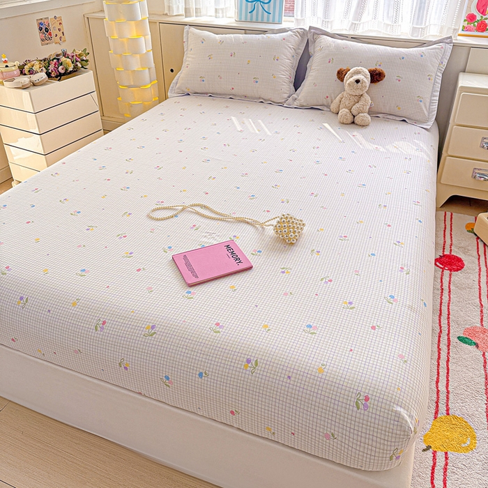 91家纺网 家纺一手货源 找家纺 卡普家居 2026新款全棉印花A版床笠 樱桃小可