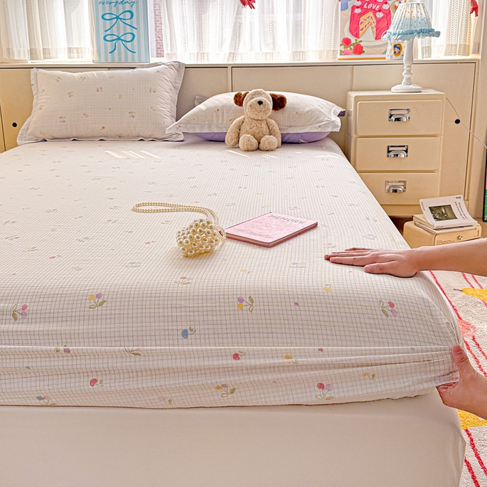 91家纺网 家纺一手货源 找家纺 卡普家居 2026新款全棉印花A版床笠 樱桃小可