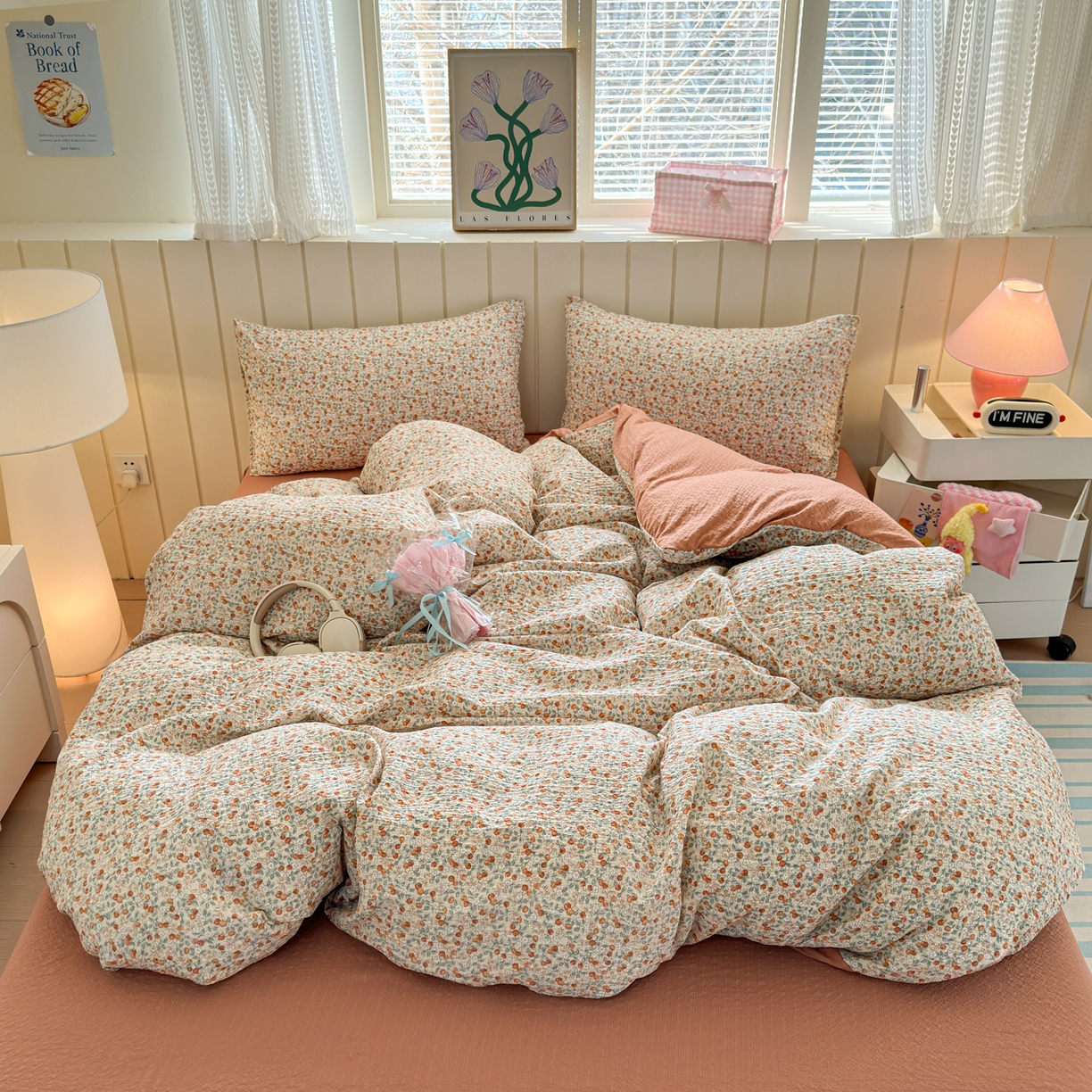 91家纺网 家纺一手货源 找家纺 德比尔斯 2026新款小清新110g高品质直播热卖款A类泡芙棉四件套 浆果