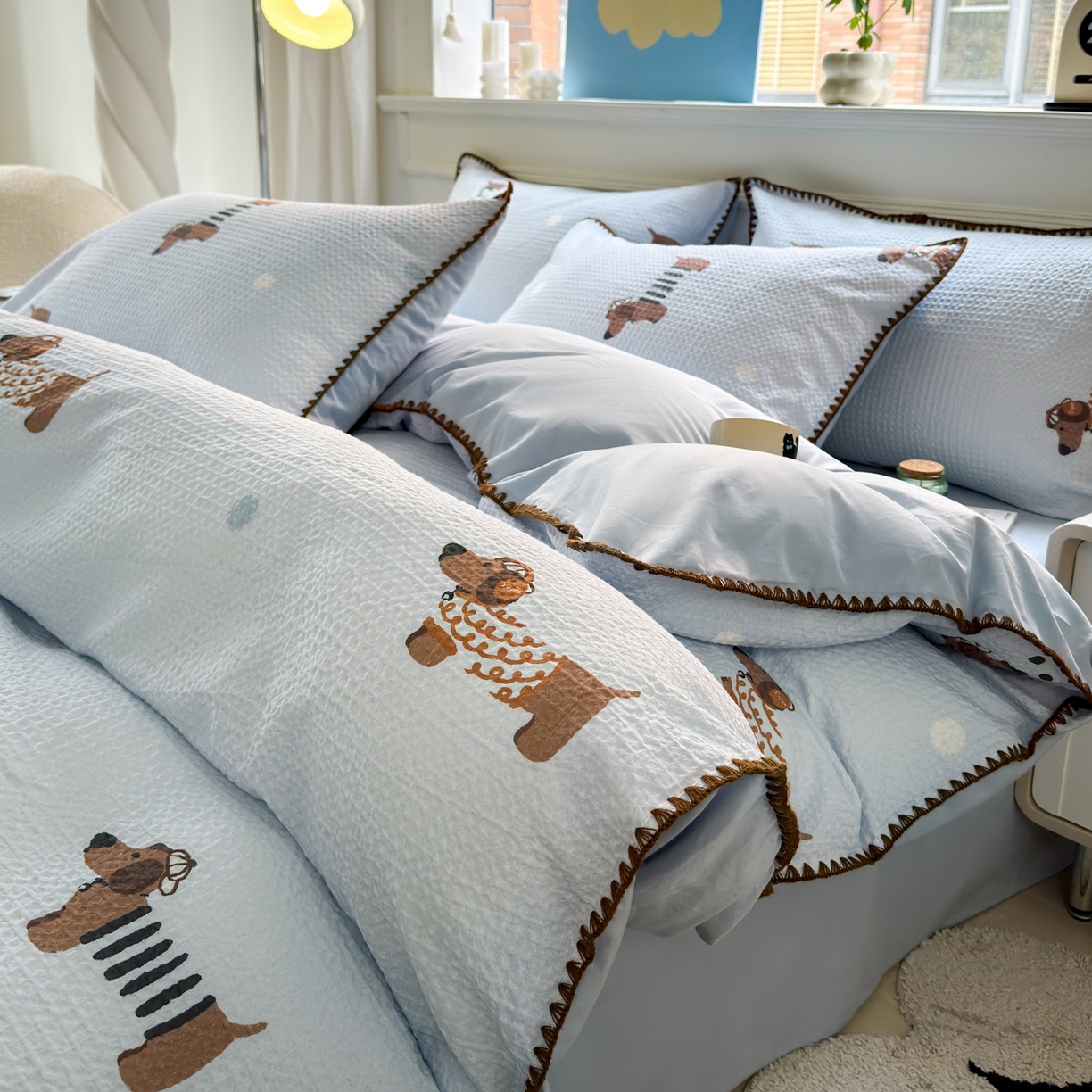 91家纺网 家纺一手货源 找家纺 （总）雯雨家纺 2026新款全棉华夫格三角针被套